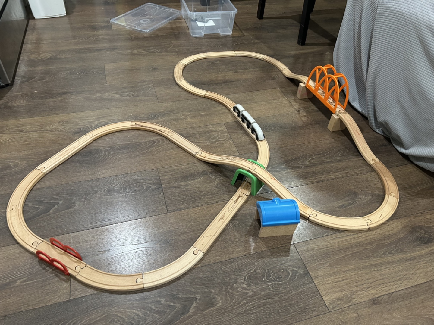 Wooden Railway Train Set with Bridges and Tunnel - photo 2
