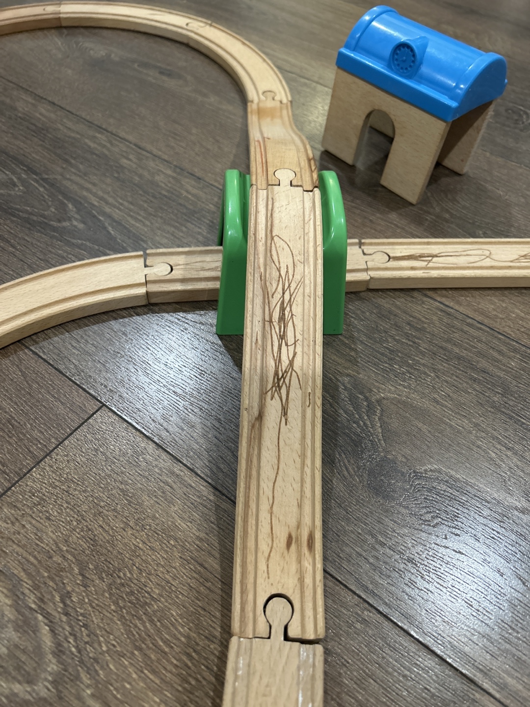 Wooden Railway Train Set with Bridges and Tunnel - photo 3
