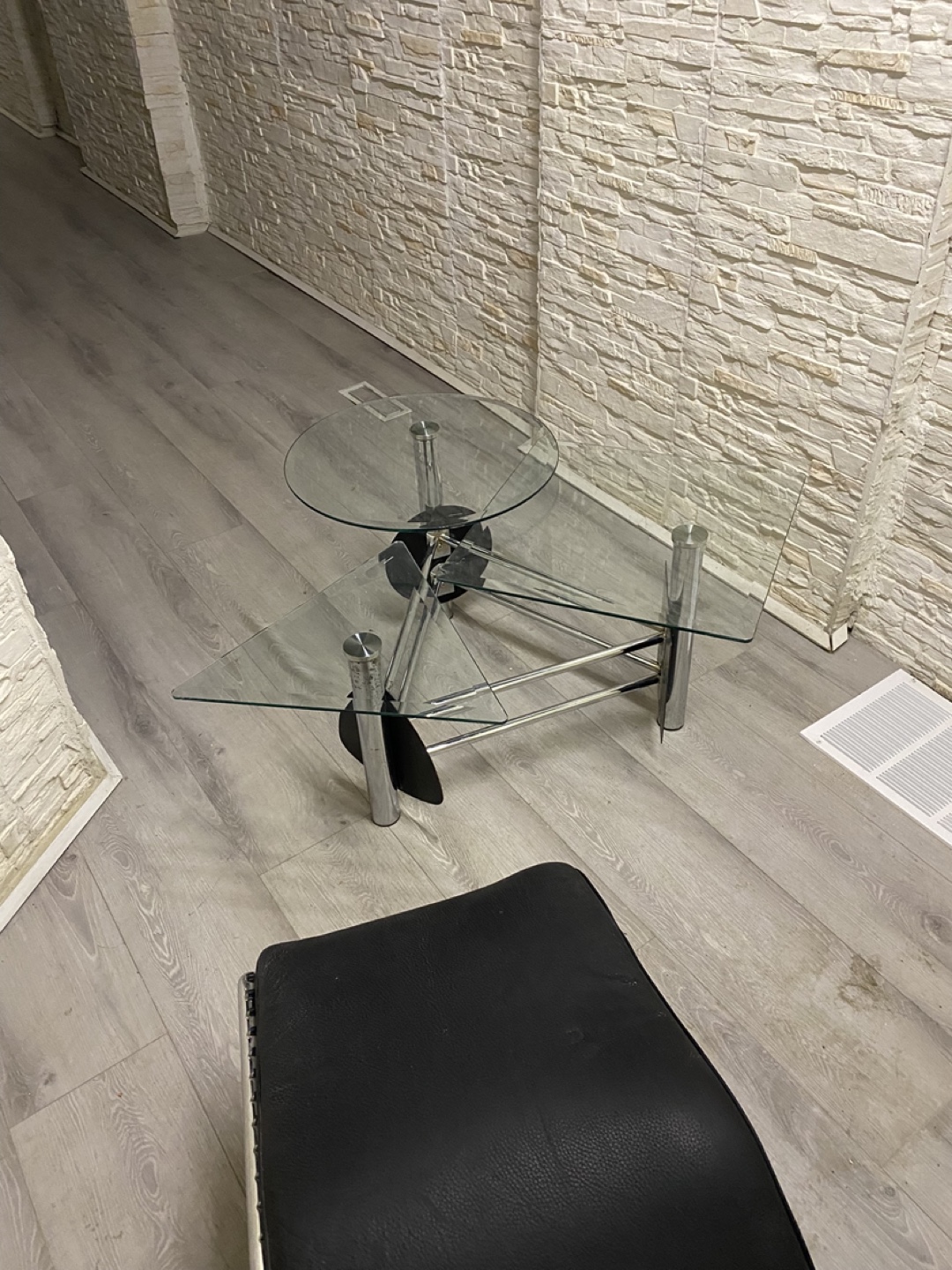 Unique Glass & Chrome Coffee Table