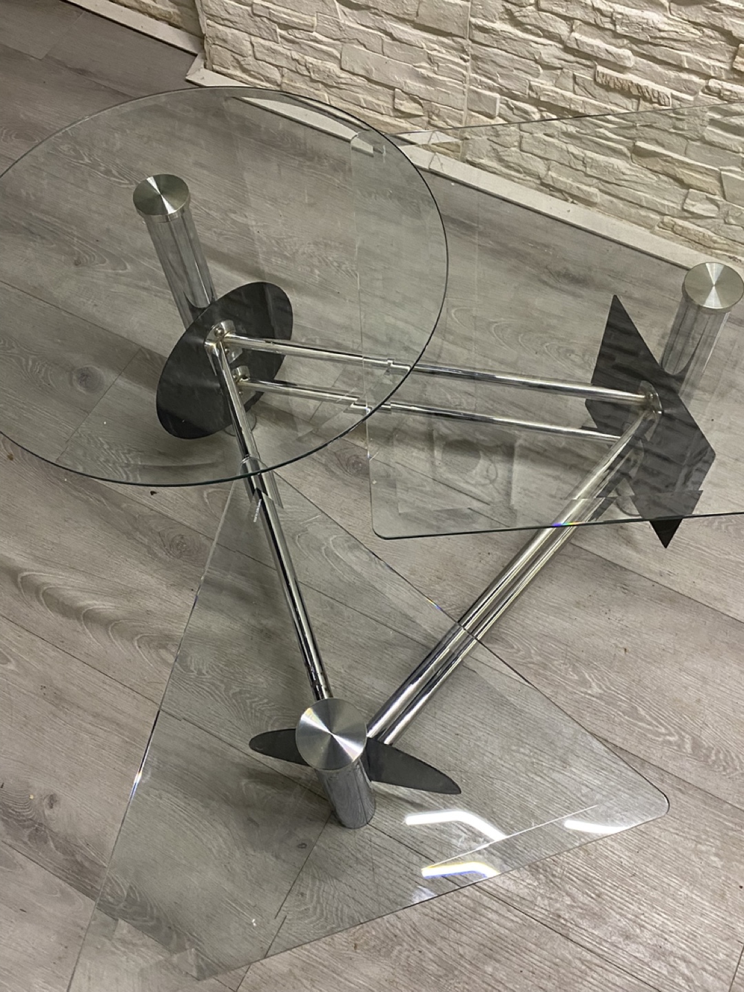 Unique Glass & Chrome Coffee Table - photo 2