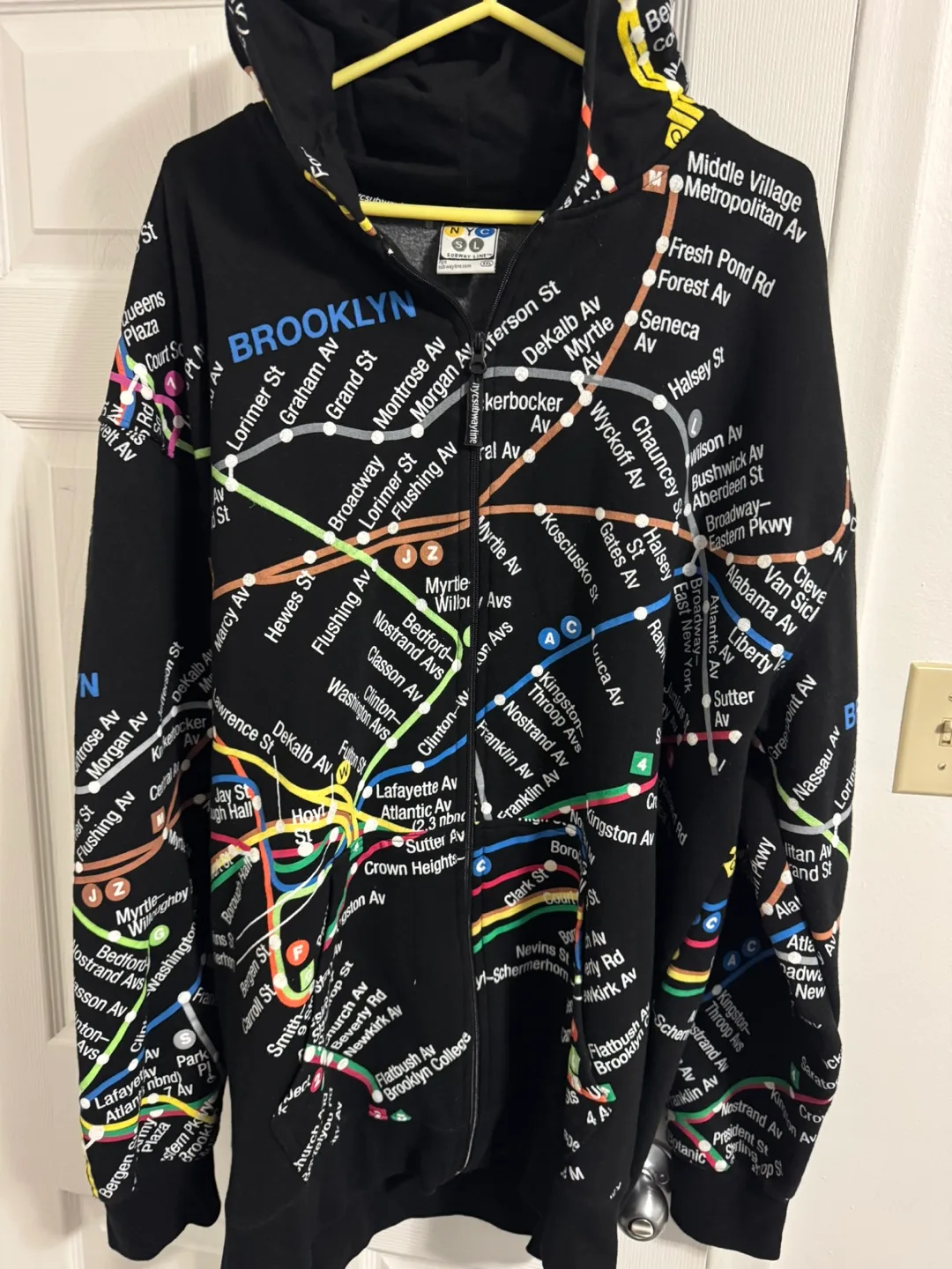 Vintage New York Subway Line AOP Hoodie (XXL) image indicator(3)