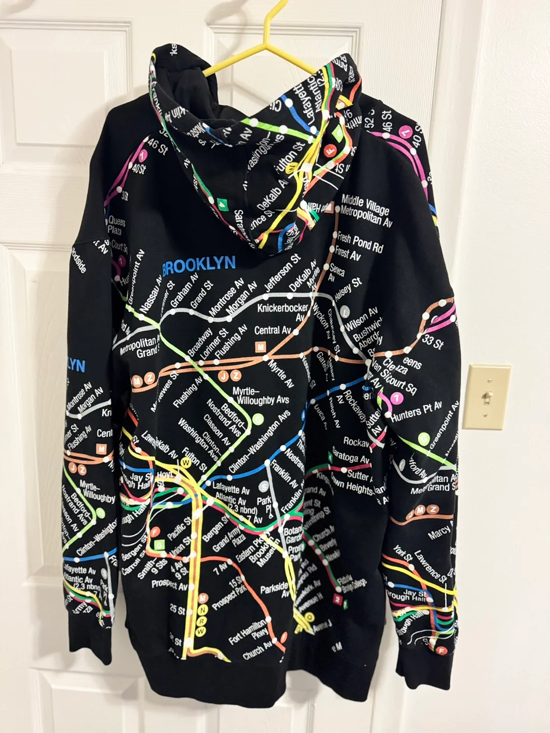 Vintage New York Subway Line AOP Hoodie (XXL) image indicator(4)