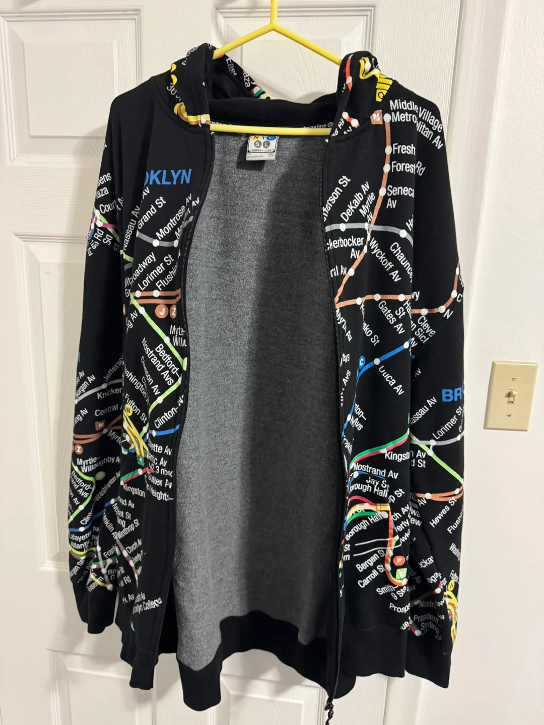 Vintage New York Subway Line AOP Hoodie (XXL) image indicator(6)