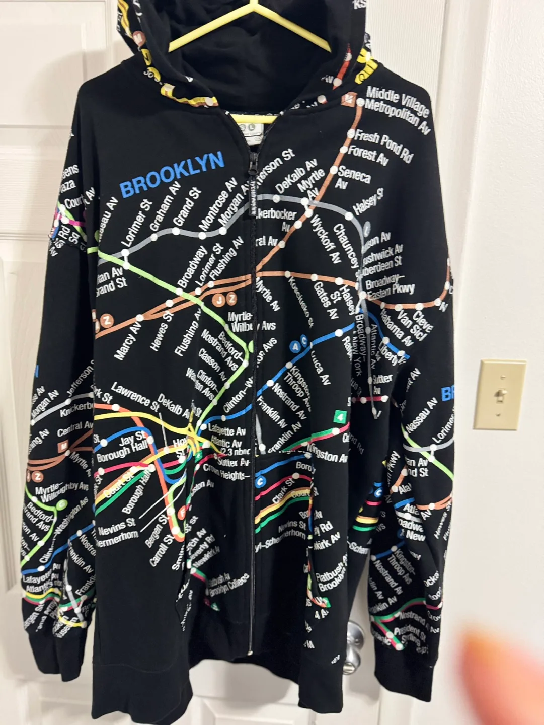 Vintage New York Subway Line AOP Hoodie (XXL) image indicator(8)