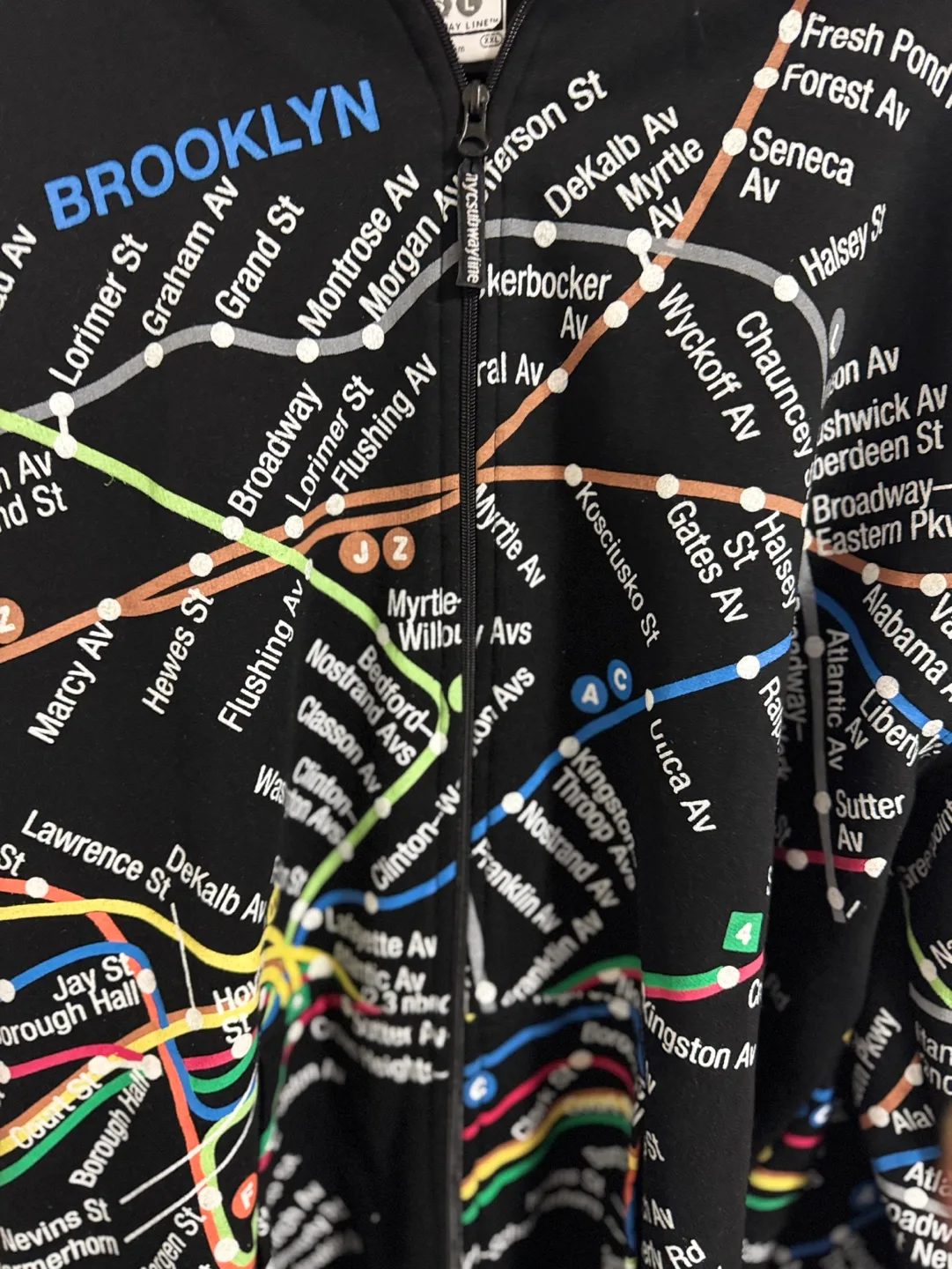 Vintage New York Subway Line AOP Hoodie (XXL) image indicator(9)