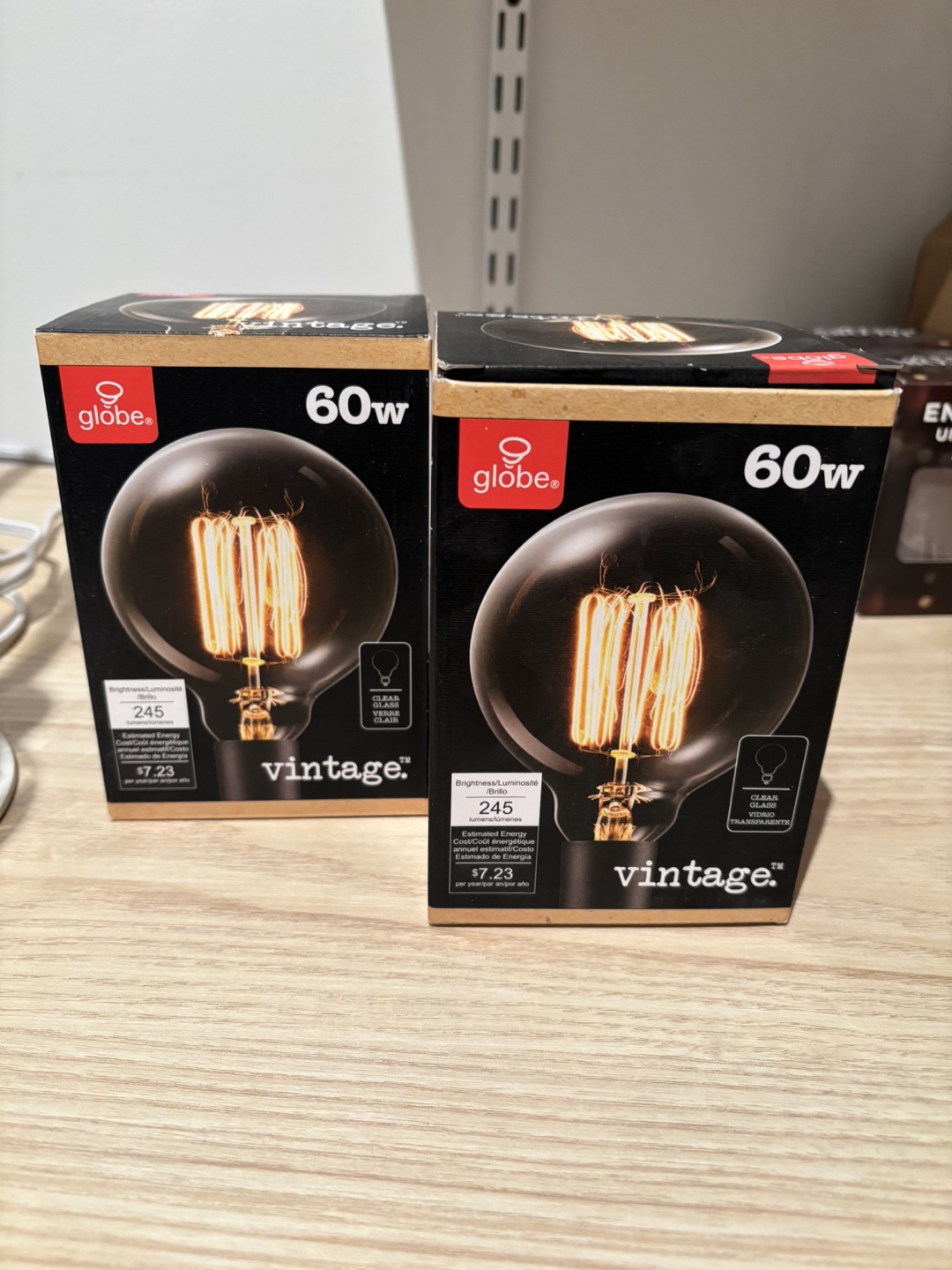 Pair of IKEA Table Lamps with Vintage Bulbs - photo 3