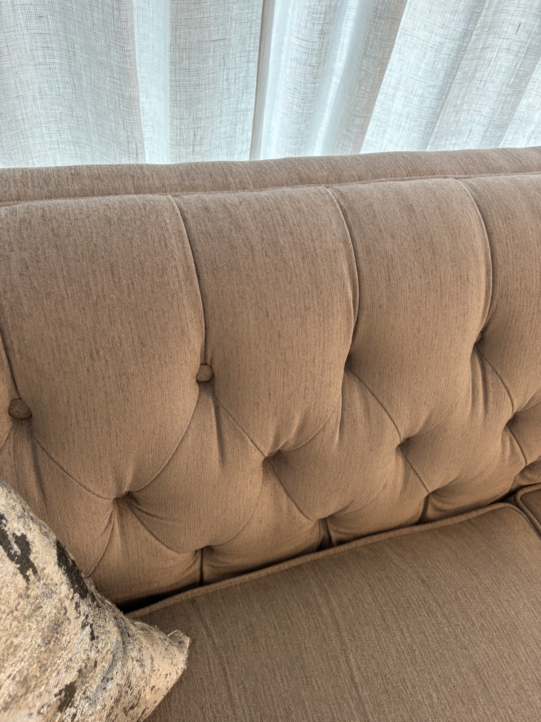 Beige Tufted Sofa - photo 5