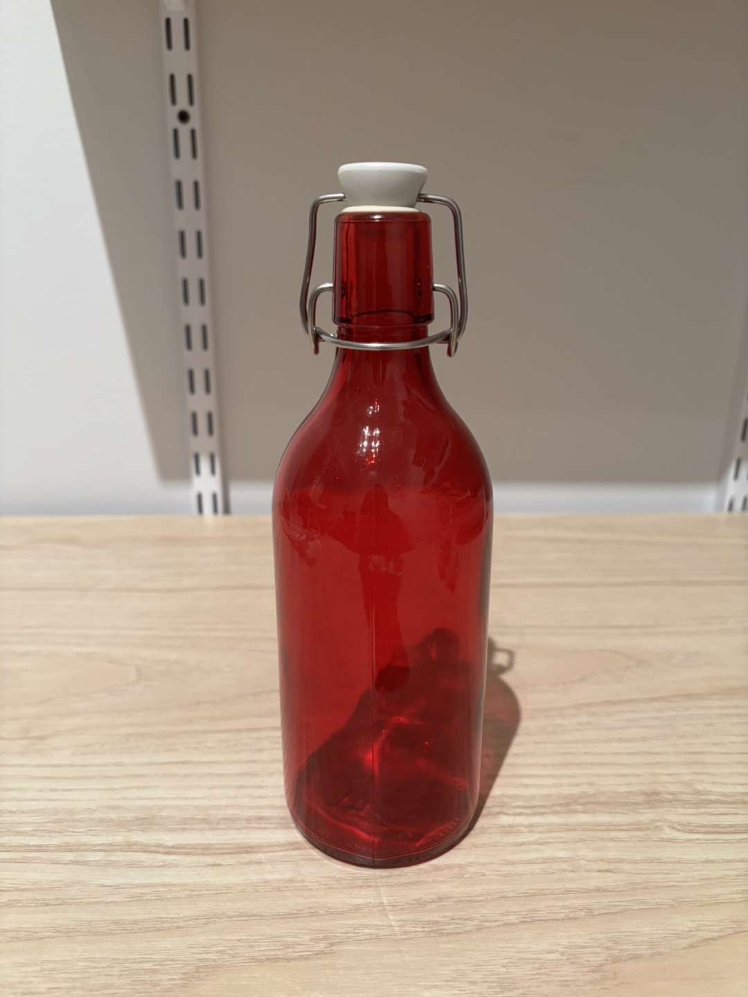 Red Glass Bottle and Measuring Cup - photo 3