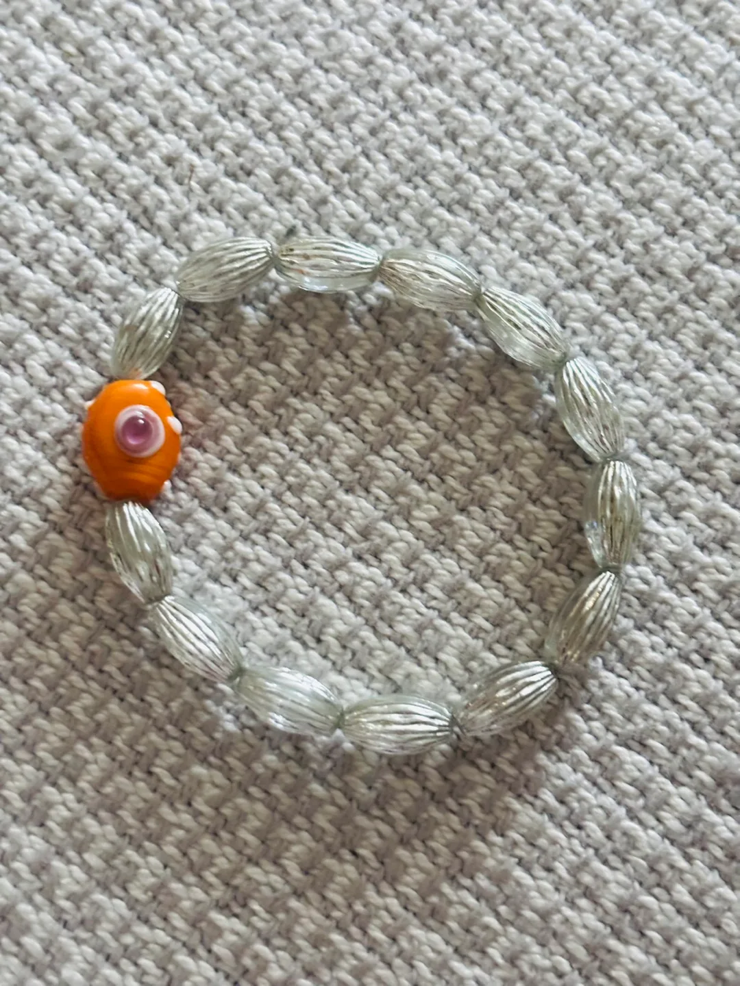 Beaded Bracelet with Orange Accent Bead image indicator(2)