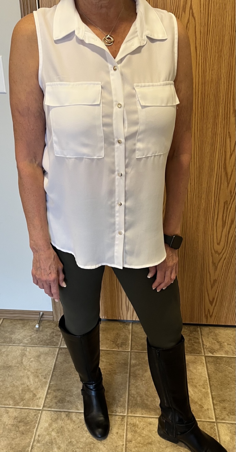 Women's White Sleeveless Blouse