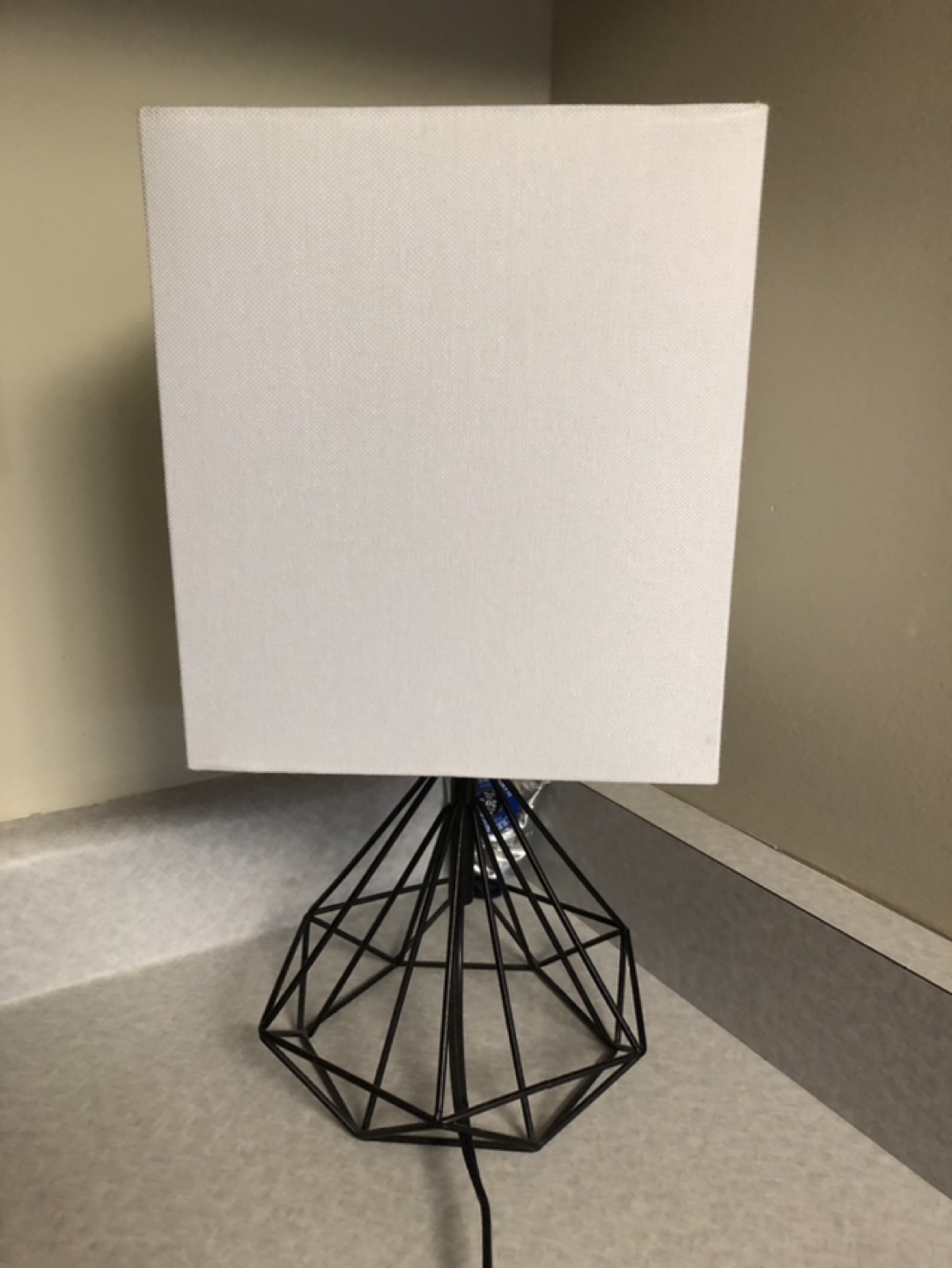 Geometric Table Lamp with White Shade
