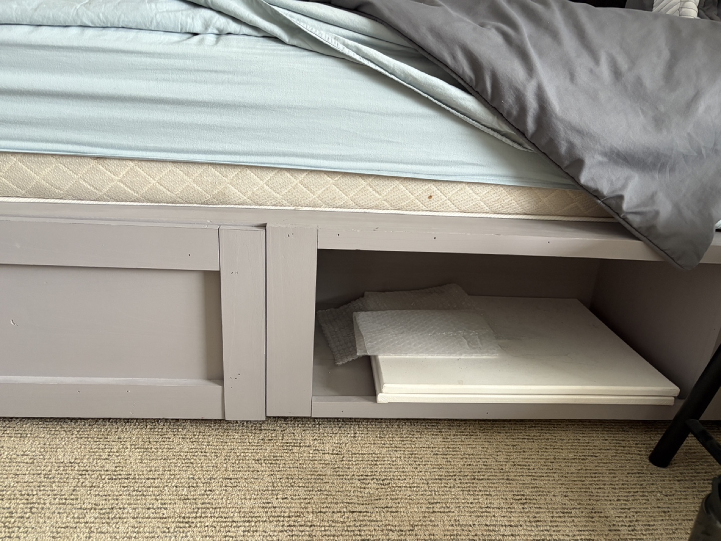 Queen-size bed frame with mattress and storage - photo 4