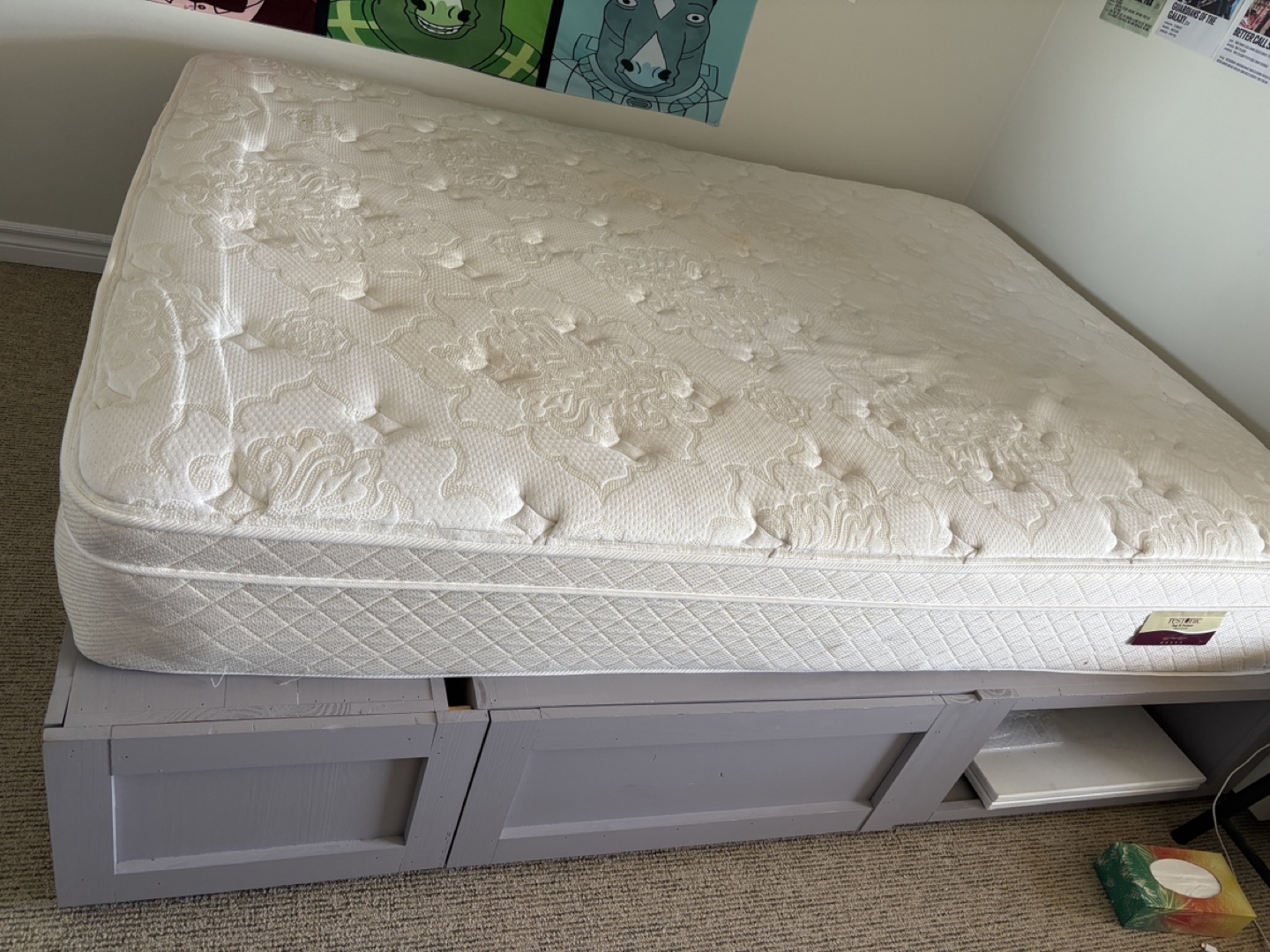 Queen-size bed frame with mattress and storage - photo 2