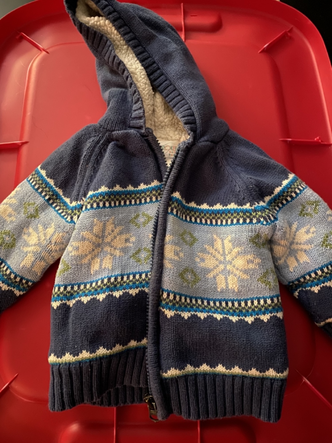 Baby Boy's Cable Knit Zip-Up Hoodie