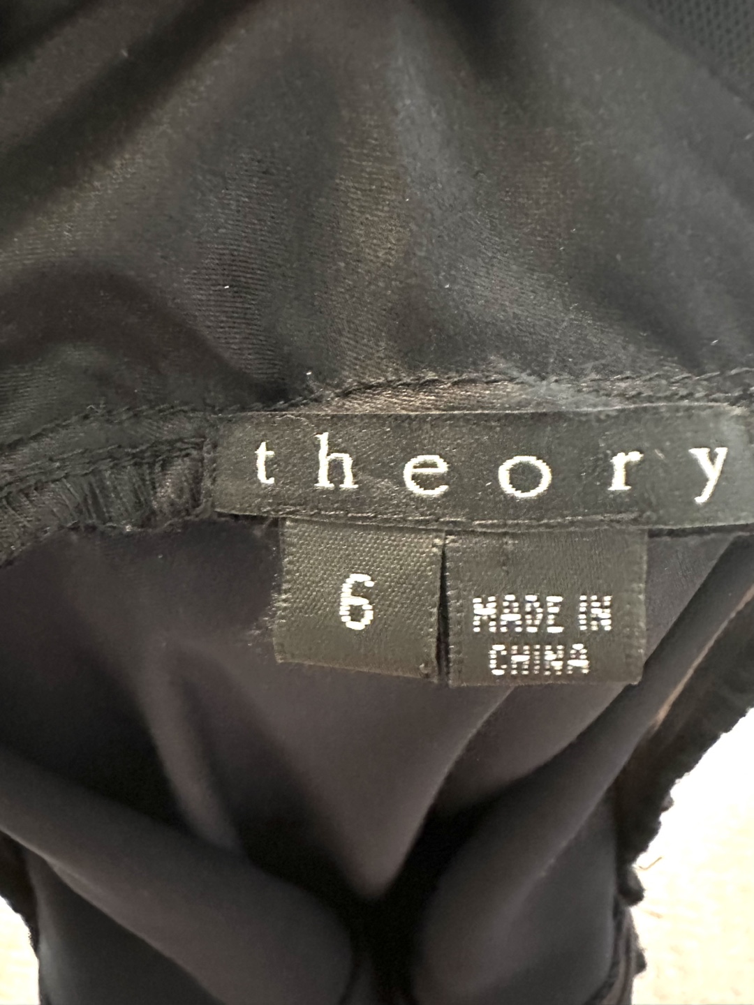 Theory Black Satin Slip Dress Size 6