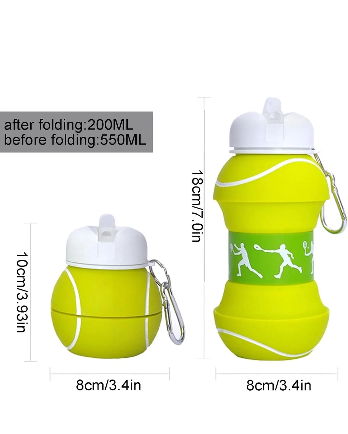 Collapsible Tennis Ball Water Bottle - 550ml image indicator(4)