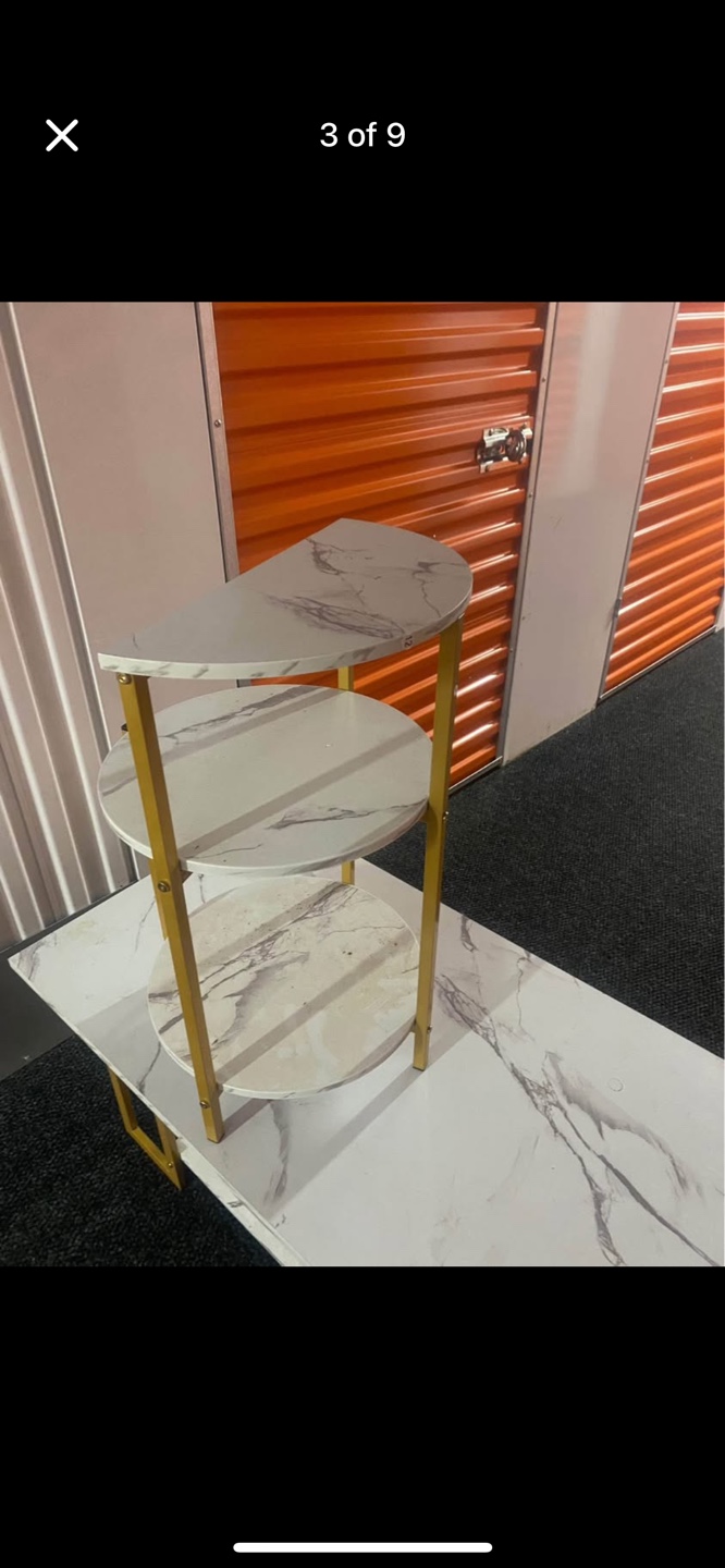 Living Room Table Set - 3 Pieces Marble & Gold - photo 3