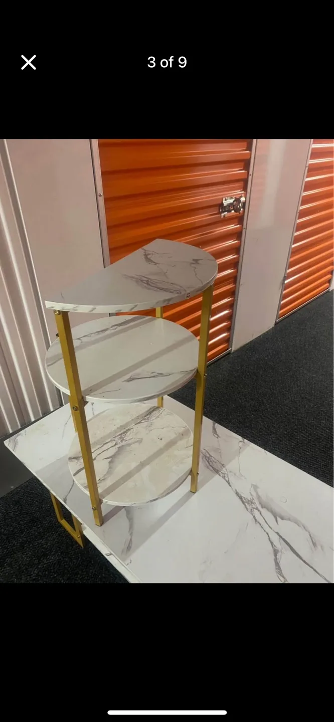 Living Room Table Set - 3 Pieces Marble & Gold image indicator(3)