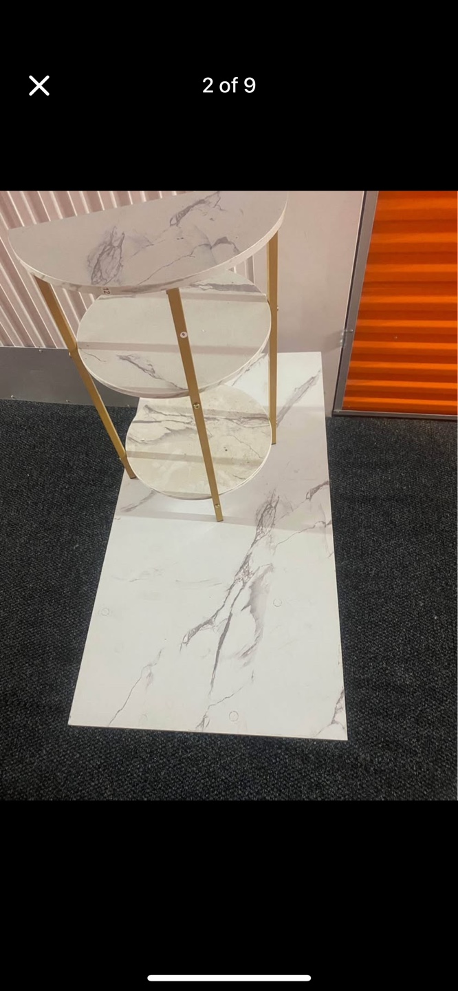 Living Room Table Set - 3 Pieces Marble & Gold - photo 4
