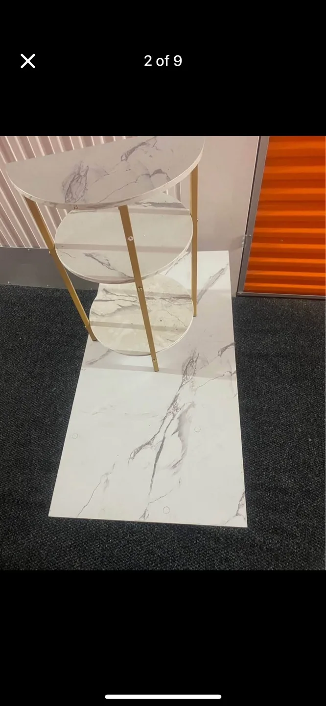 Living Room Table Set - 3 Pieces Marble & Gold image indicator(4)