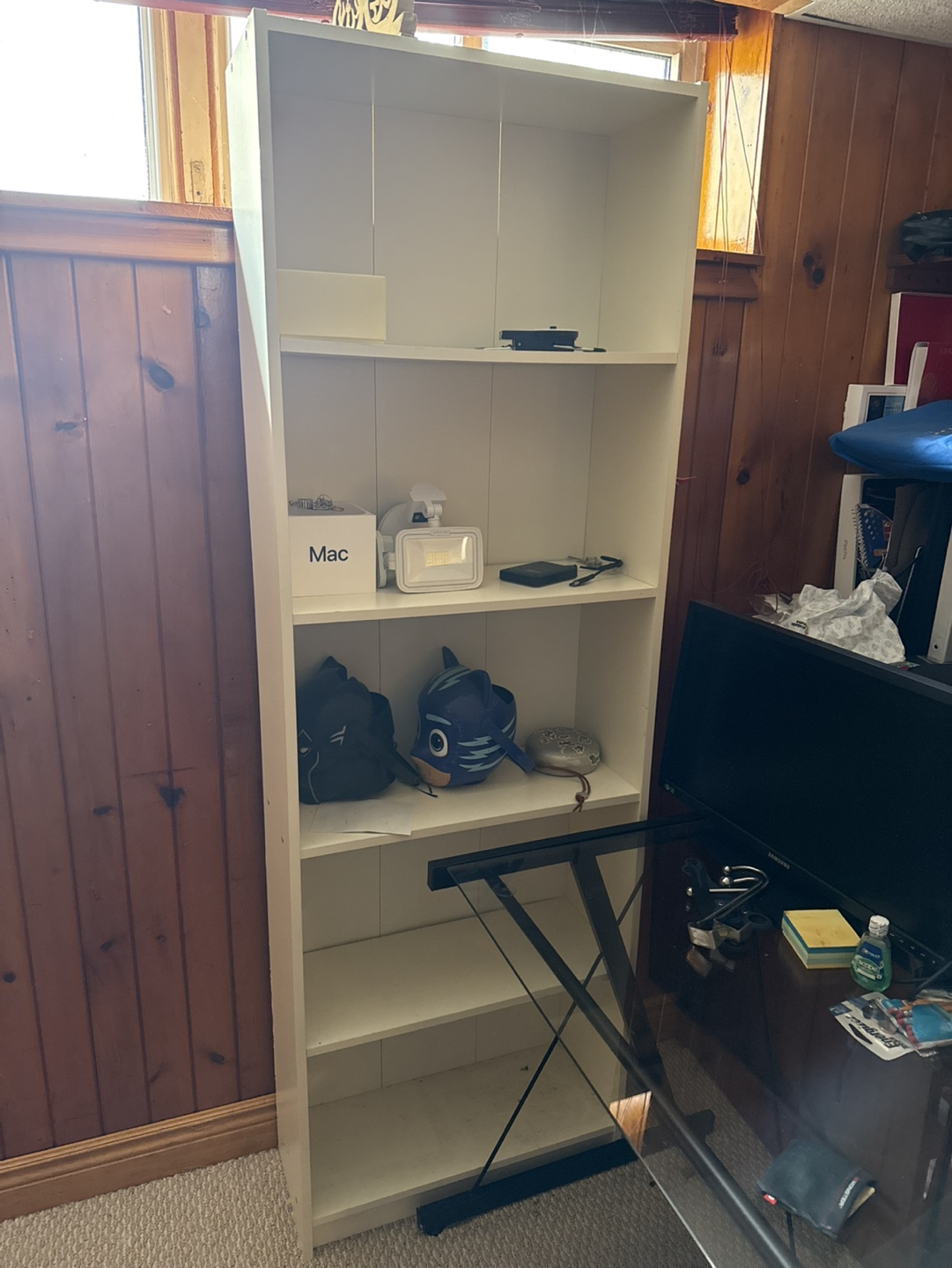 White 5-shelf bookcase