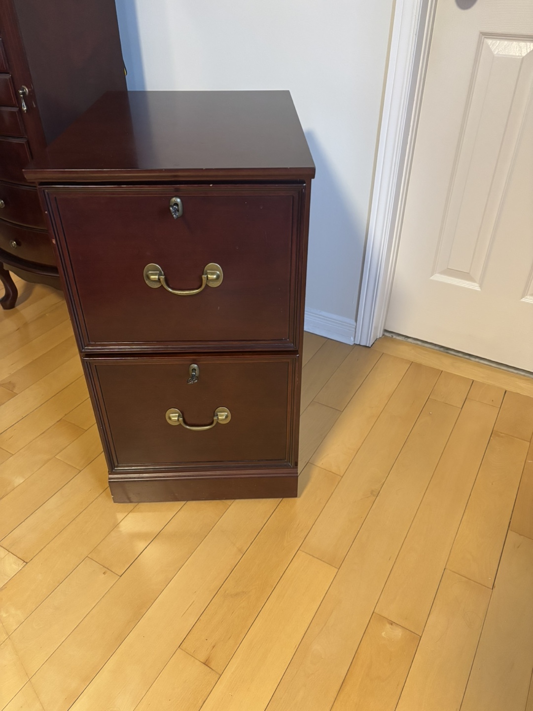 Two-Drawer Wooden Filing Cabinet