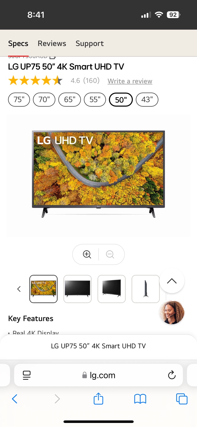 LG UP7560AUD 50" 4K Smart UHD TV with Remote - photo 5