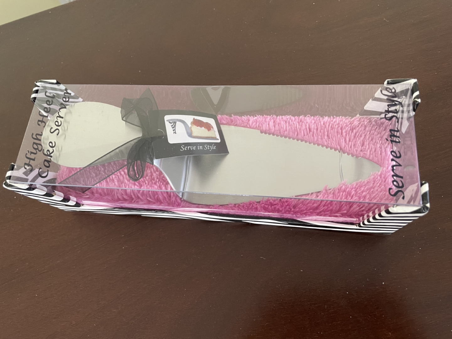 Wedding Cake Server in Zebra Print Box - photo 2