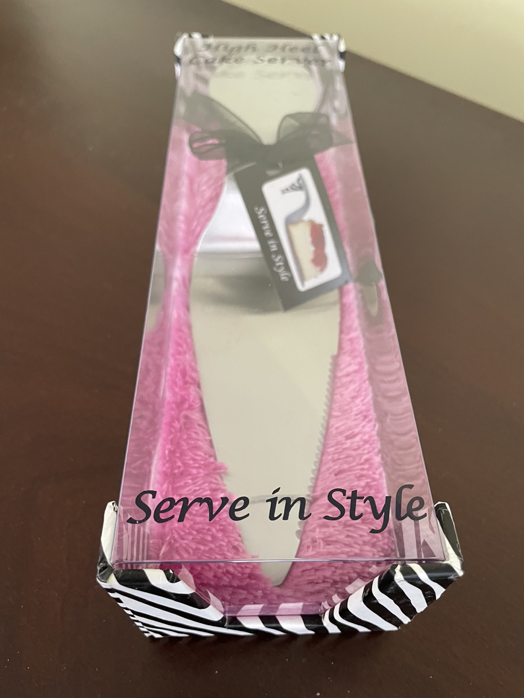Wedding Cake Server in Zebra Print Box