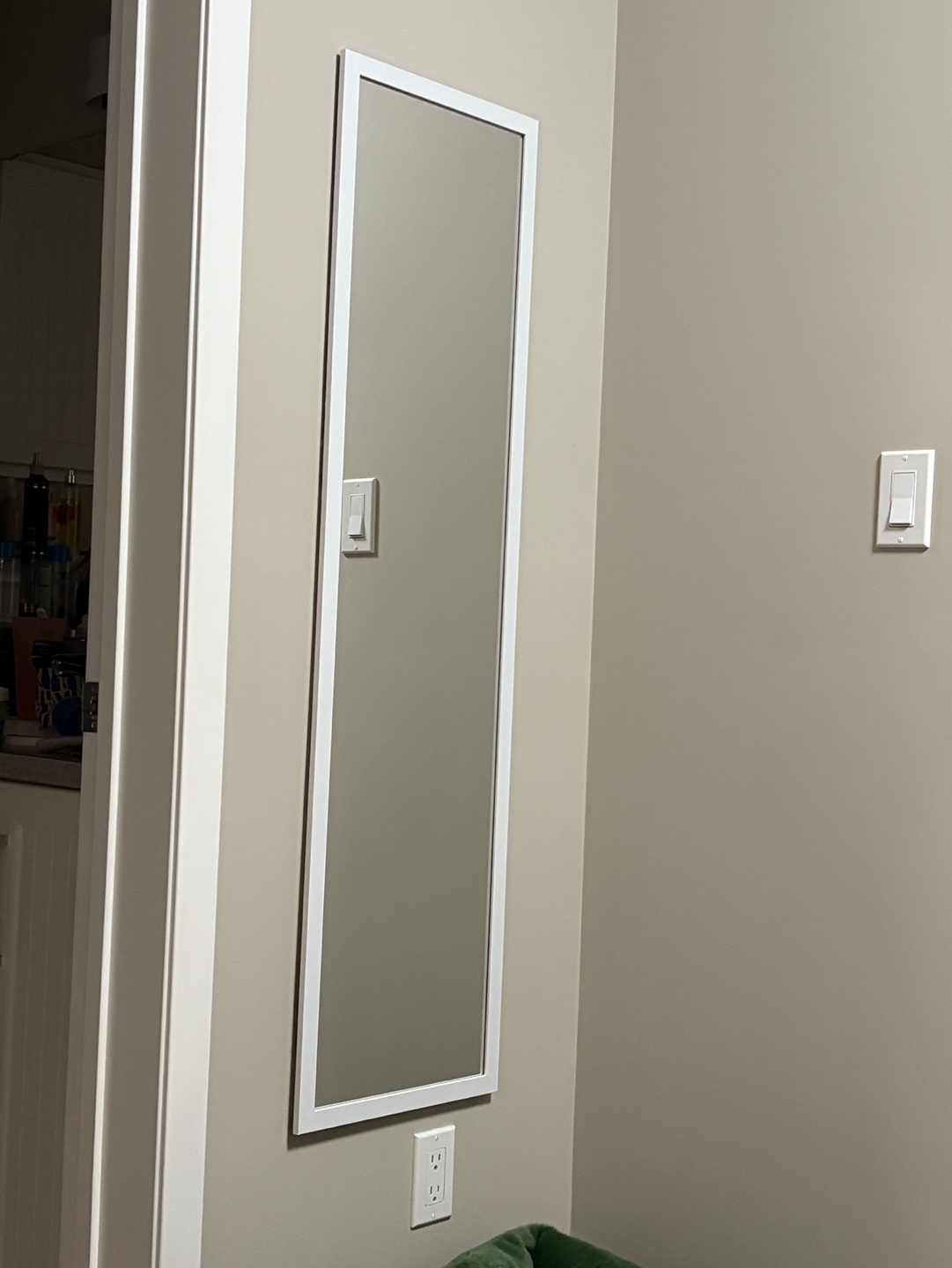 Full-Length Mirror with White Frame - 49.2" x 13.4"