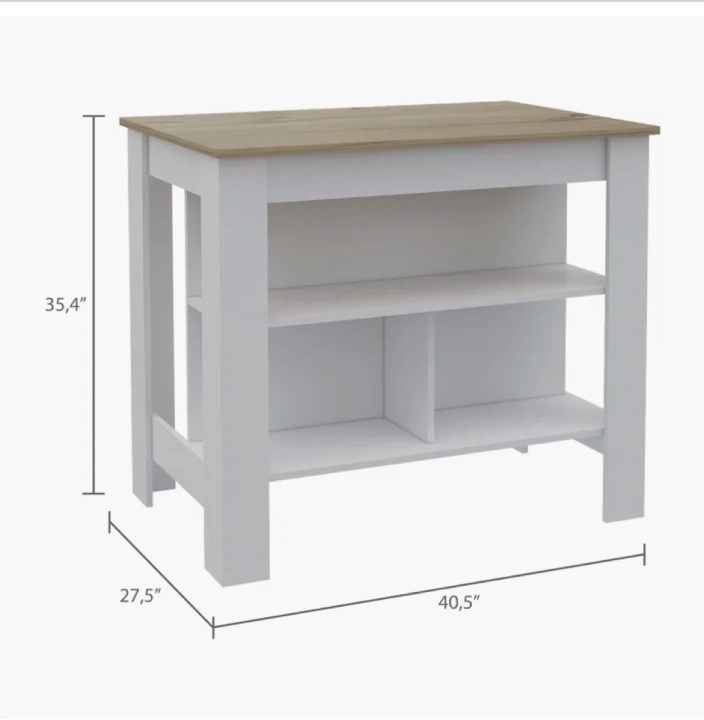 Wade Logan Kitchen Island - White and wood image indicator(4)