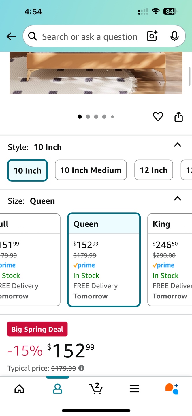 Queen Zinus 14in Mattress and frame - photo 3