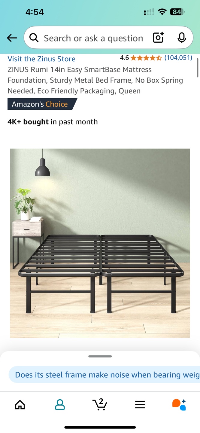 Queen Zinus 14in Mattress and frame - photo 4