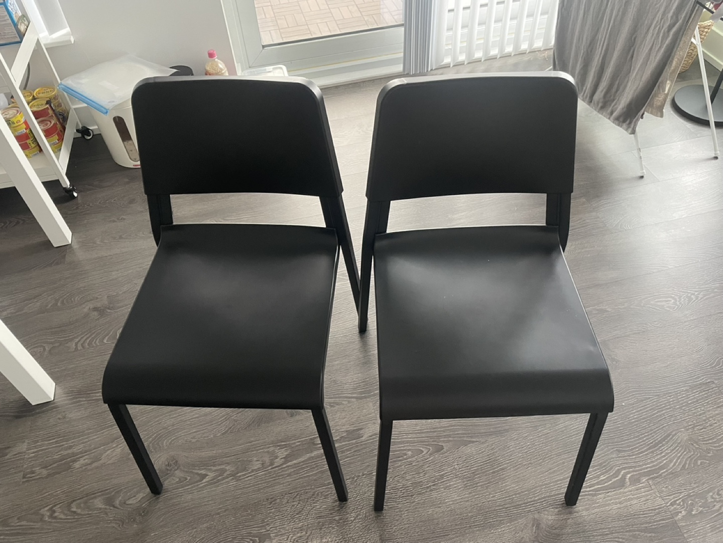 Pair of Black Plastic Chairs