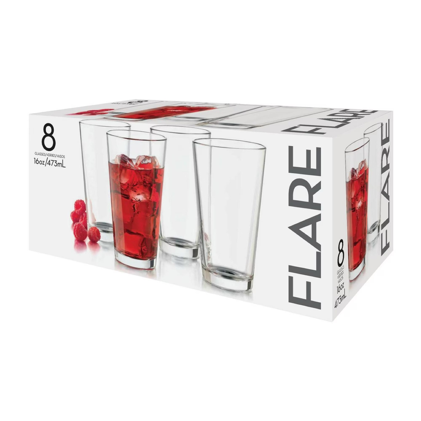 Set of 8 Flare 16oz/473ml Glass Tumblers - photo 3