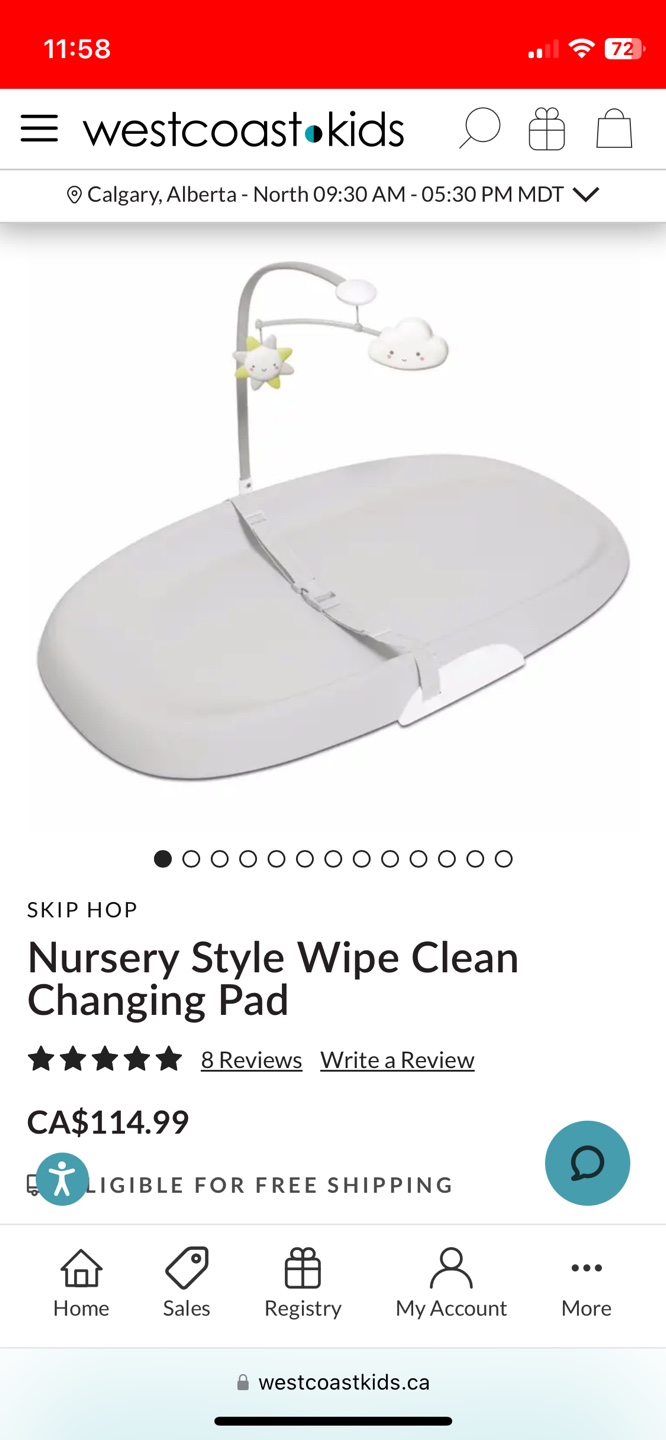 Skip Hop Nursery Style Wipe Clean Changing Pad