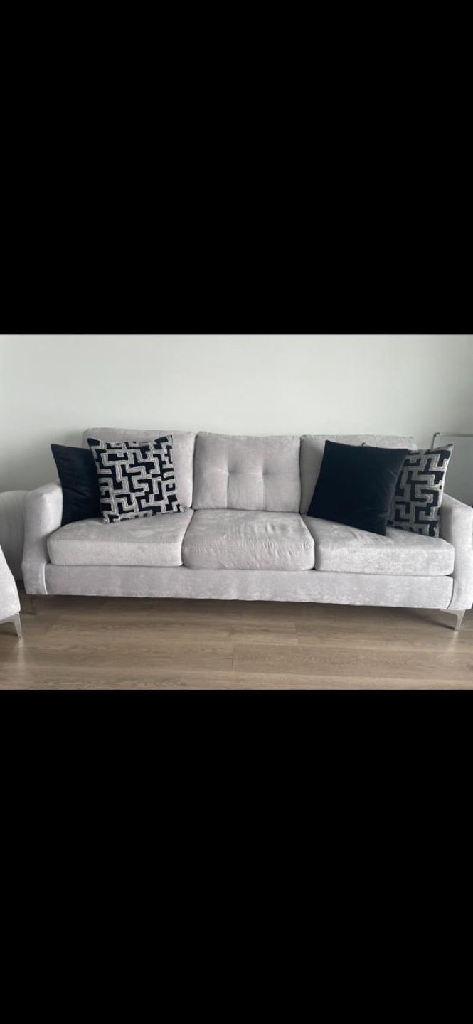 Modern Light Grey Sofa & Armchair Set - photo 2