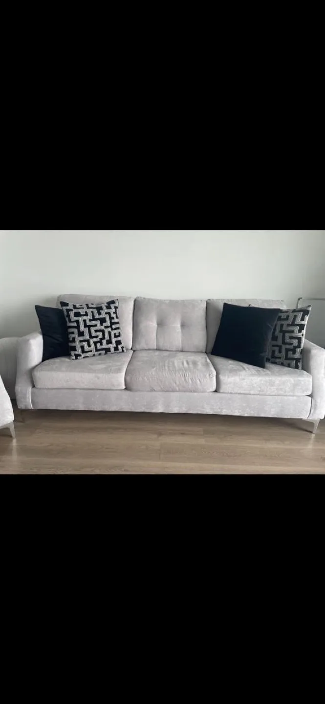 Modern Light Grey Sofa & Armchair Set image indicator(2)