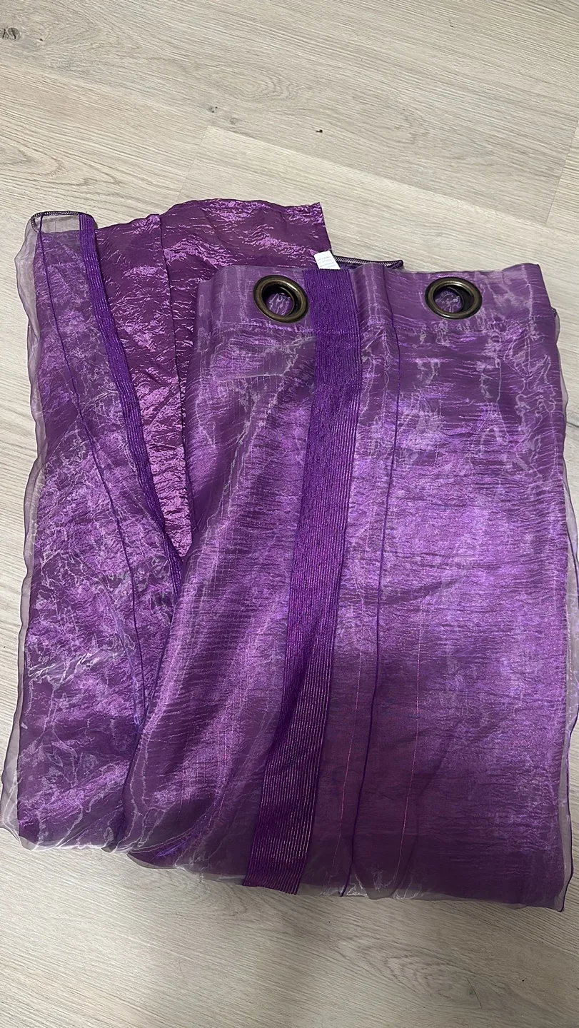 Two Sheer Curtain Panels - Purple and Red image indicator(2)