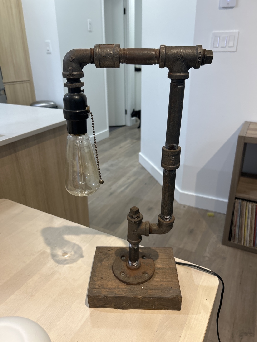 Rustic Industrial Pipe Desk Lamp