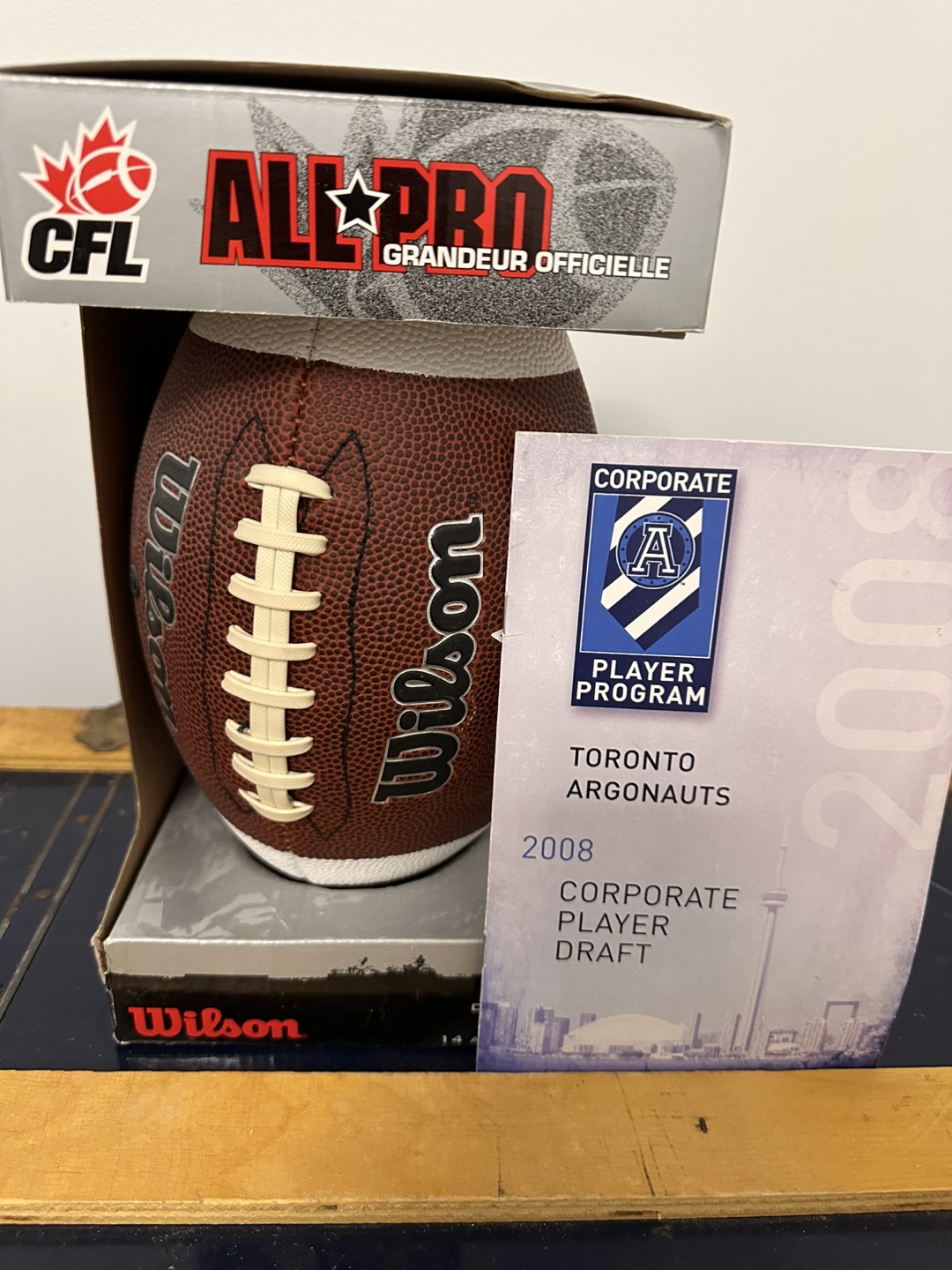 Autographed 2008 Toronto Argonauts CFL Wilson All-Pro Football - photo 2
