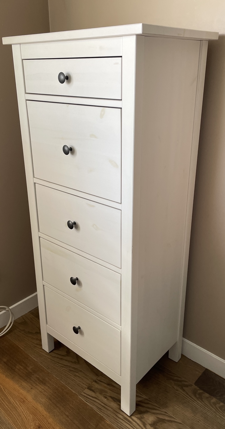 IKEA HEMNES 5-Drawer Tall Chest - White - photo 2