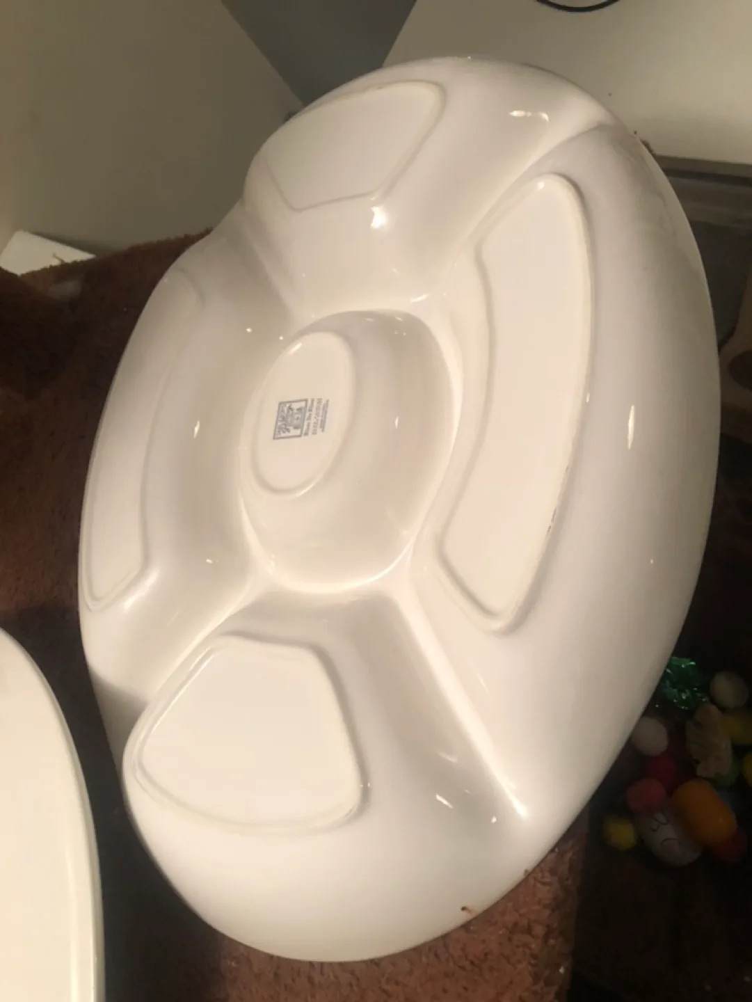 Tabletops Gallery Blanc De Blanc Divided Serving Platter image indicator(2)