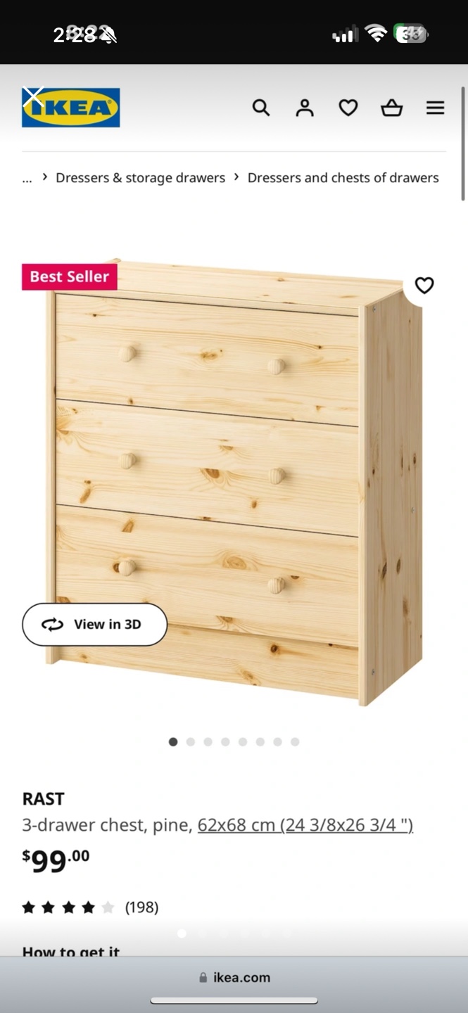 IKEA RAST 3-Drawer Chest - Pine - photo 2