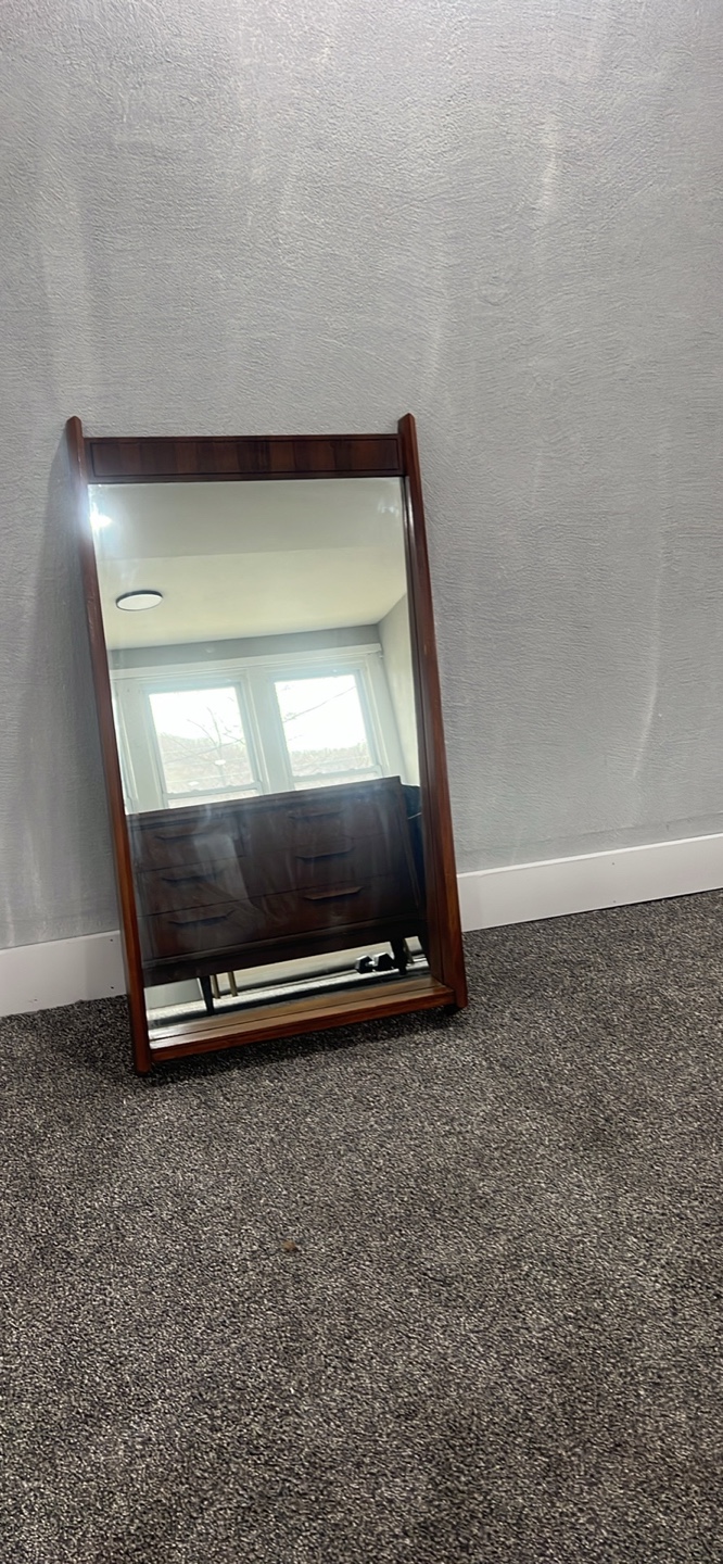Free delivery Mid-Century Modern Wood Frame Mirror