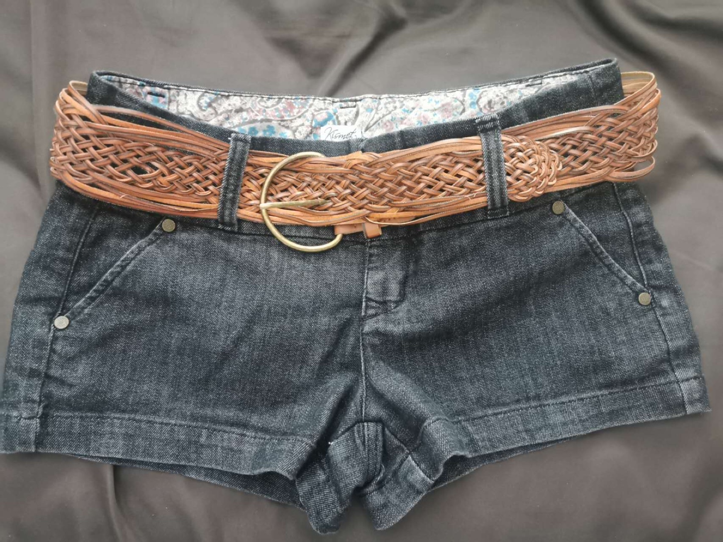Kismet Women's Denim Shorts with Woven Belt