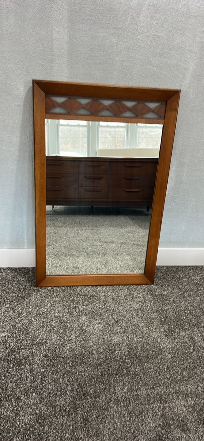 Free delivery Mid Century Modern Wood Frame Mirror - photo 2
