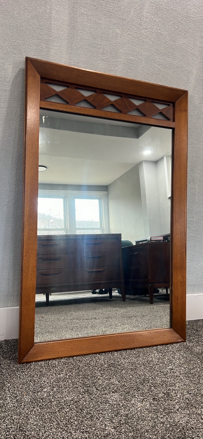 Free delivery Mid Century Modern Wood Frame Mirror - photo 3