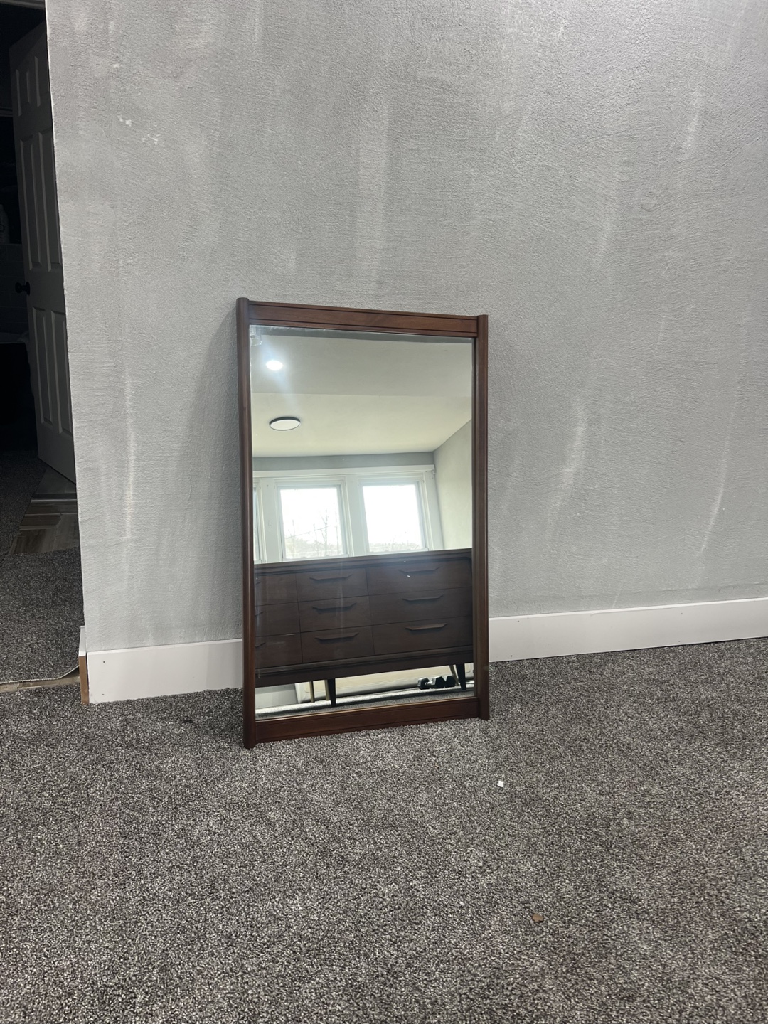 Free delivery Mid Century Modern Wood Framed Mirror