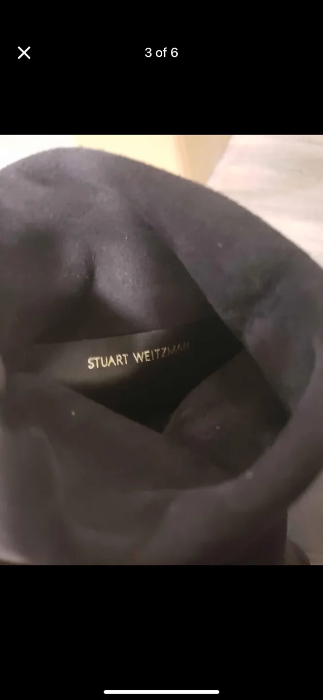 Stuart Weitzman Black Leather Knee-High Boots - Size 6 image indicator(5)